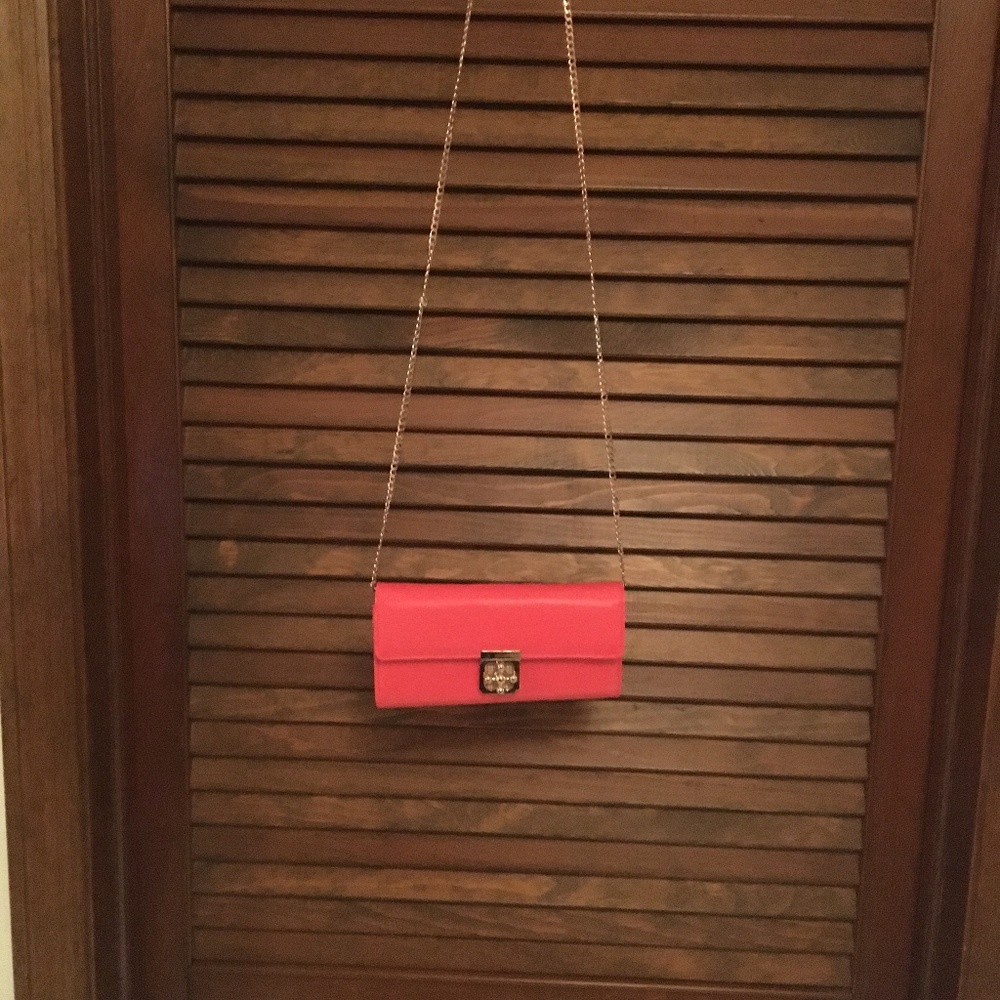 Charming Charlie Coral Colored Shoulder Clutch